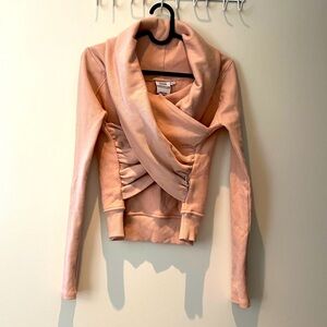 Good American Criss-Cross Cropped Sweatshirt NWOT